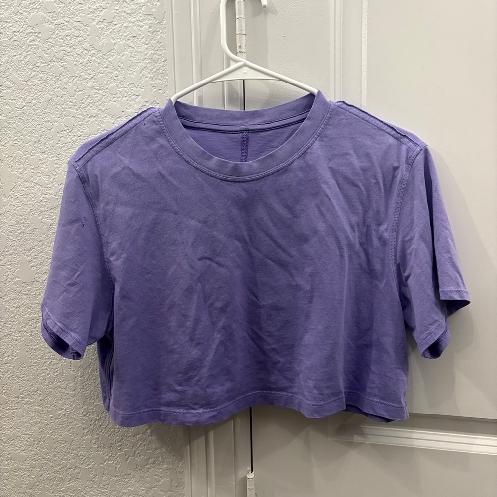 Lululemon All Yours Cropped T-Shirt! Dark lavender